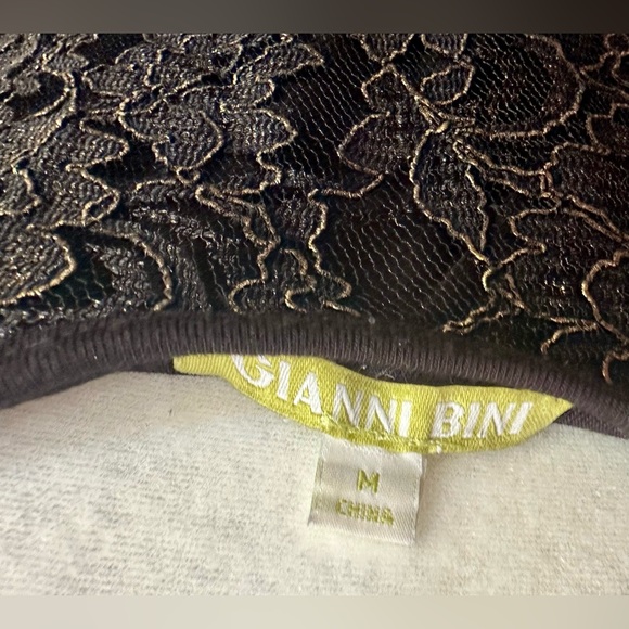 Gianna Bini black dress with a gold lace pattern- M - Picture 14 of 15